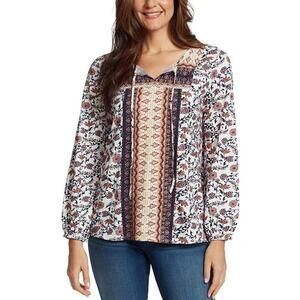 Vintage America Womens Printed Blouse Size L